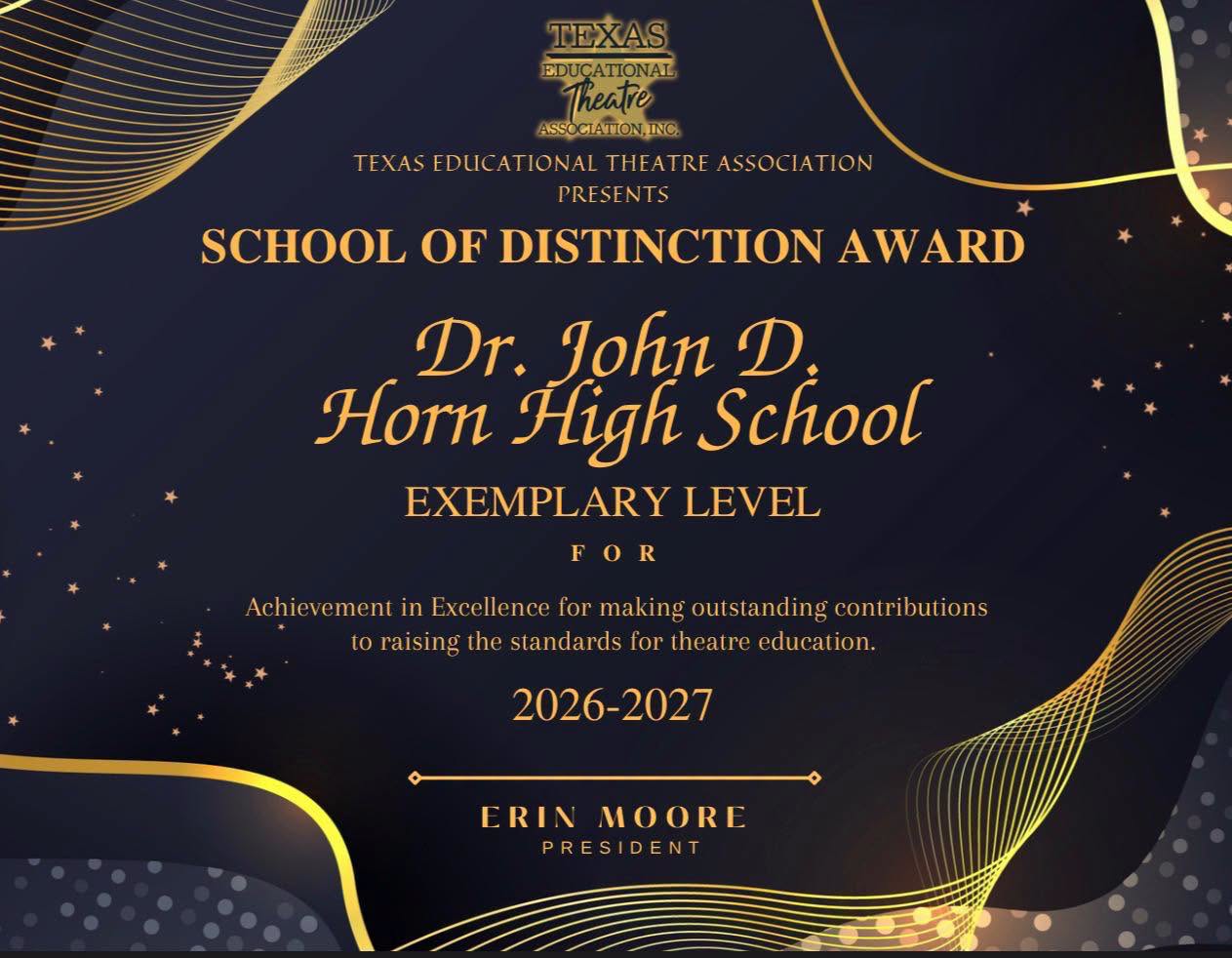 Jag Theatre earns EXEMPLARY level distinction!