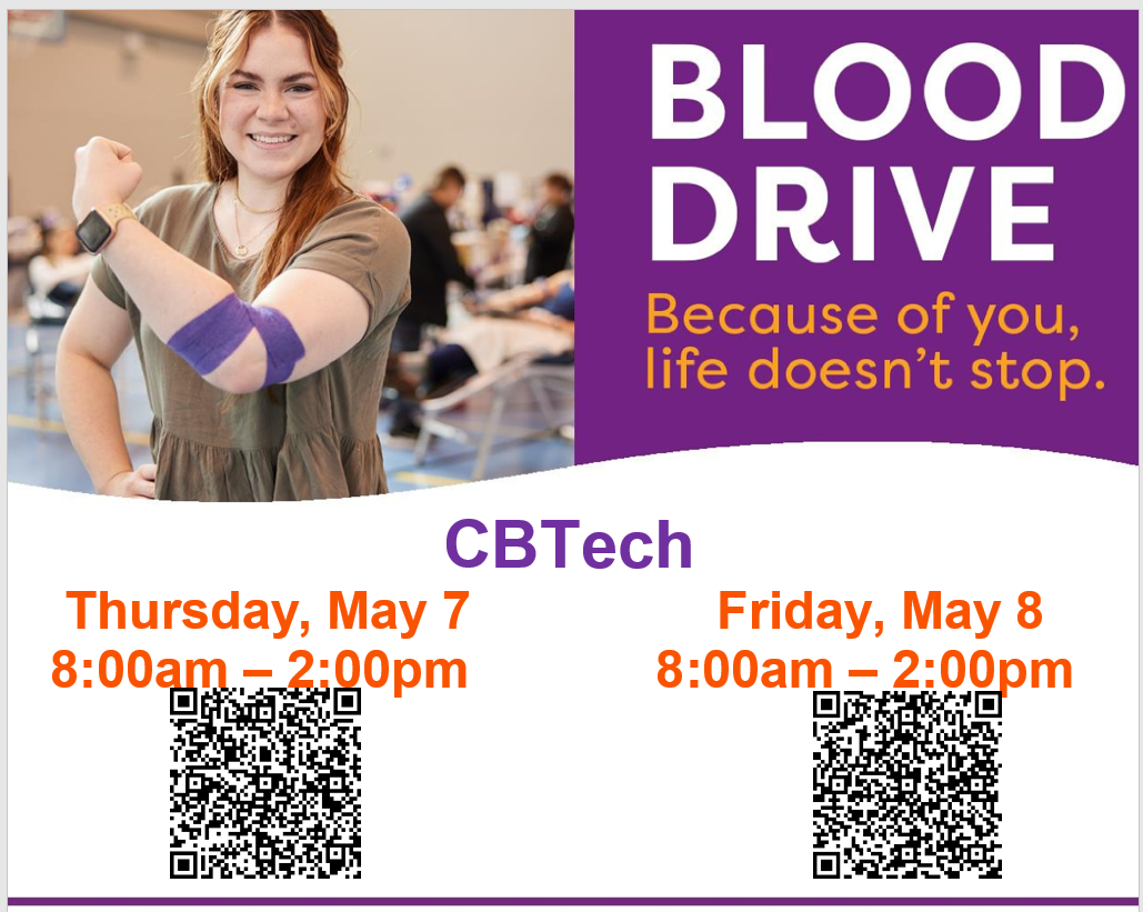 Blood Drive Opportunity at CBTECH.