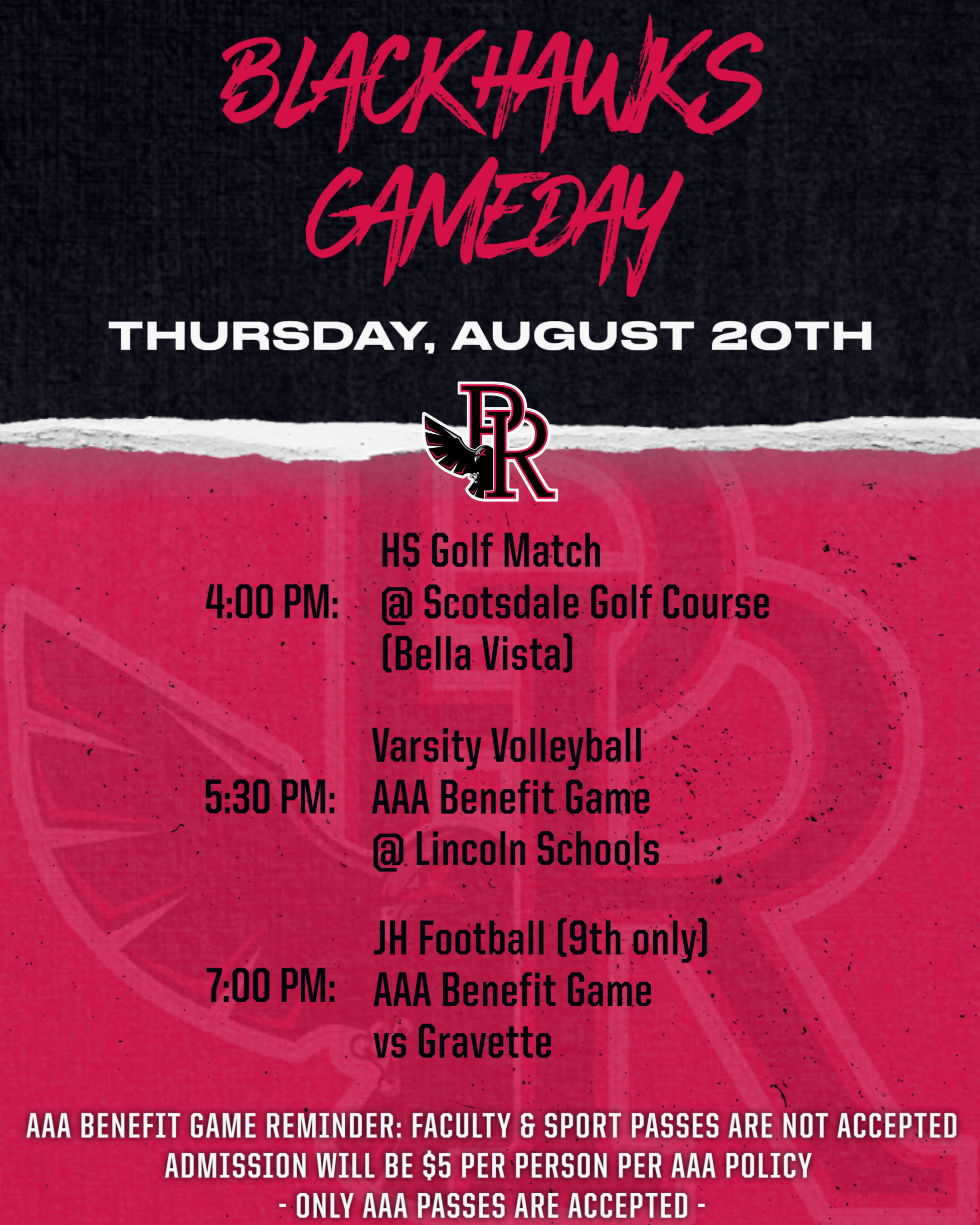 Thursday Event Schedules 