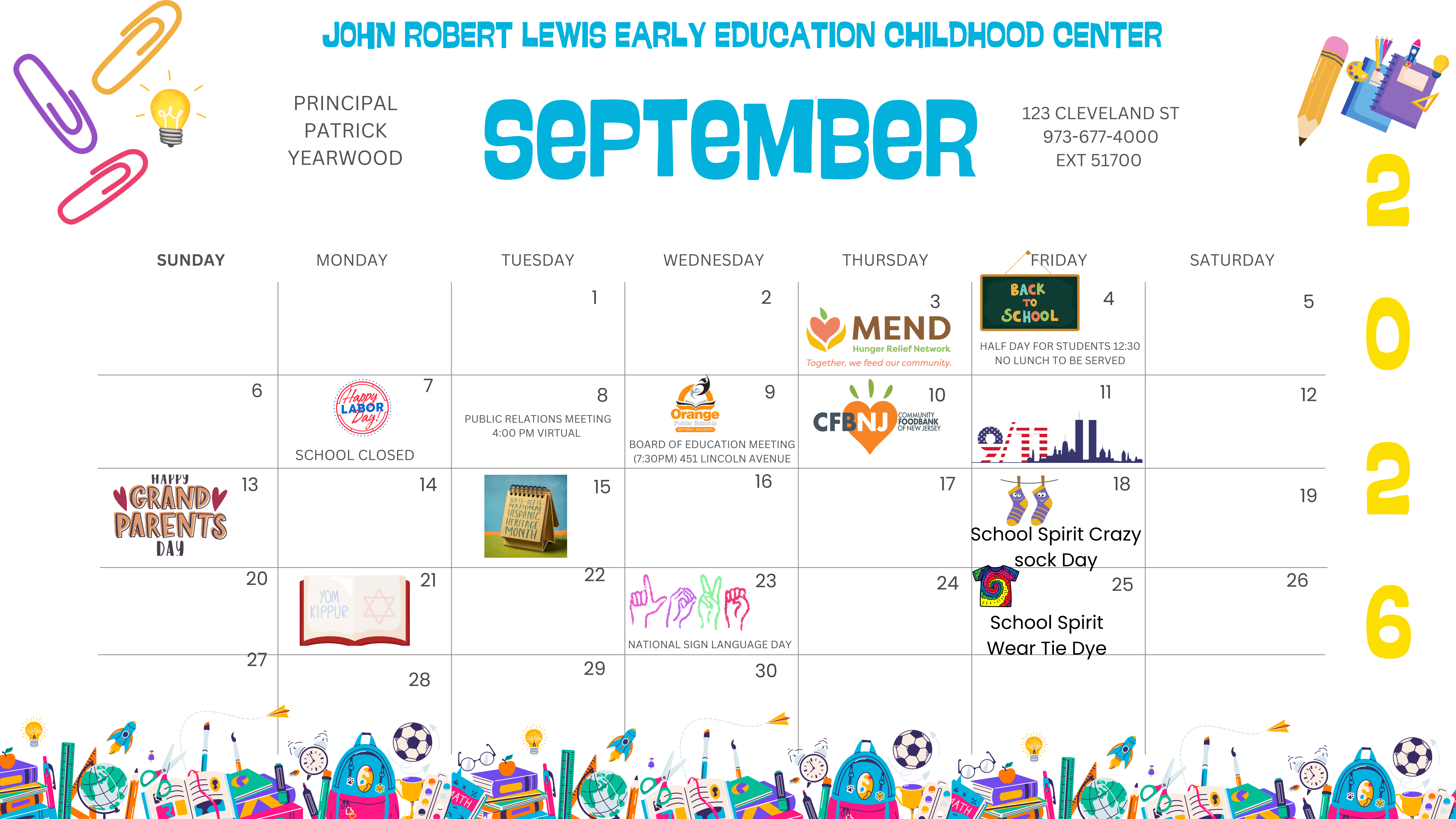 September 2026 School Calendar!