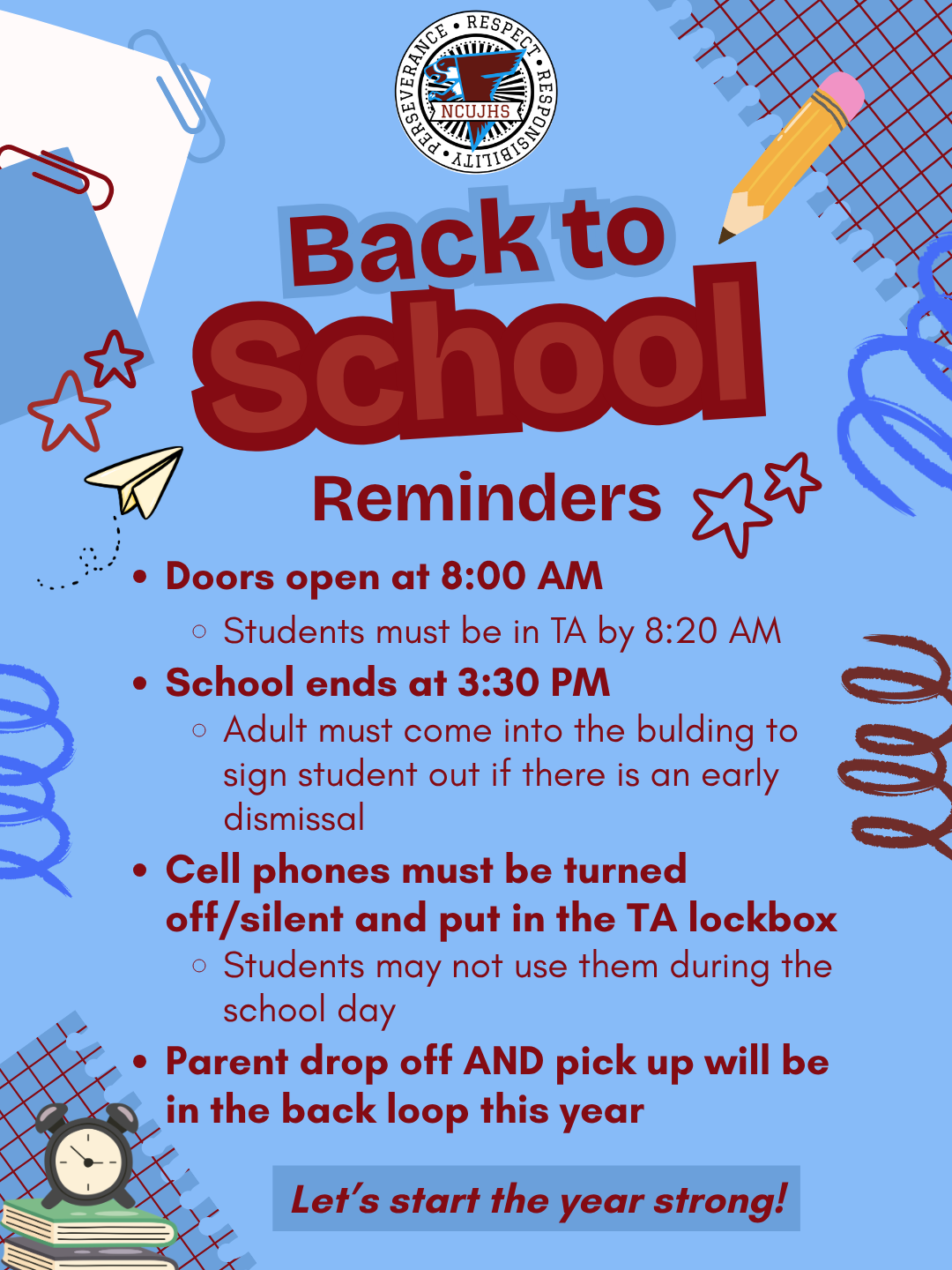 Back to School Reminders