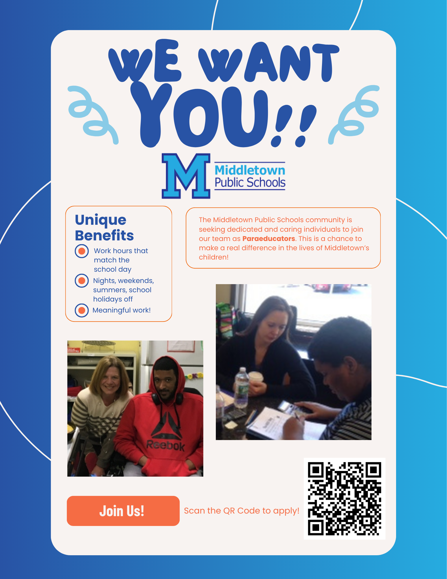 NOW HIRING: Job Coach Paraeducators for Middletown Public Schools