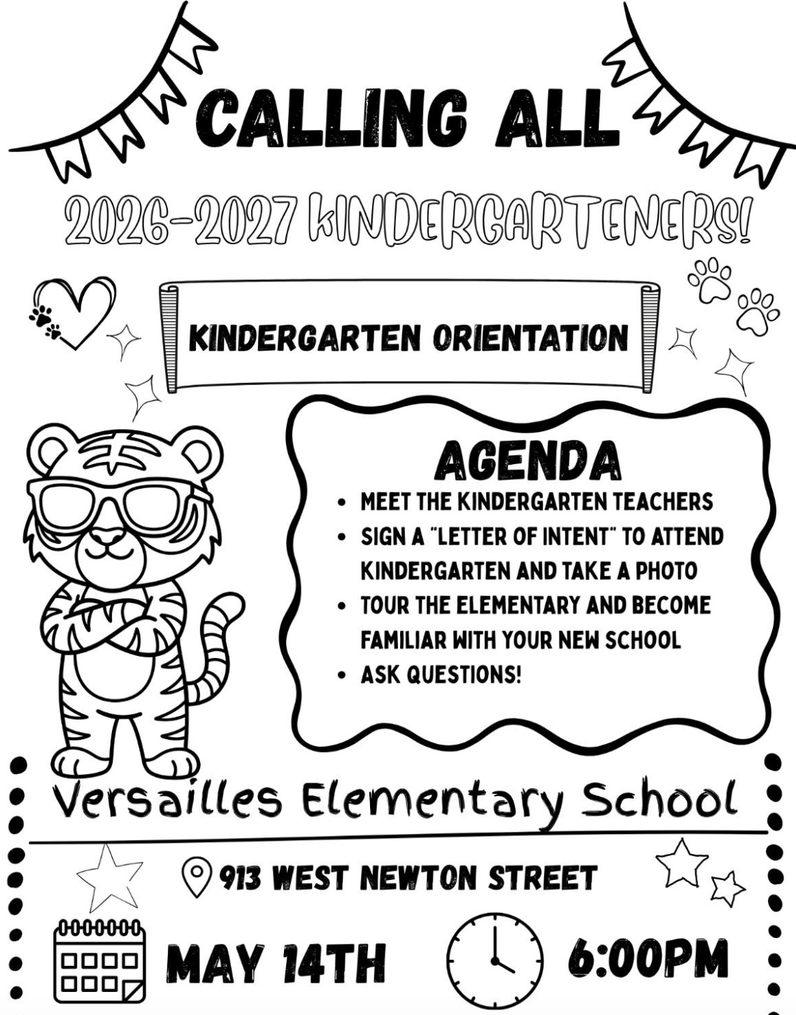 2026-2027 Kindergarten Orientation - Tonight, Thursday, May 14, 2026