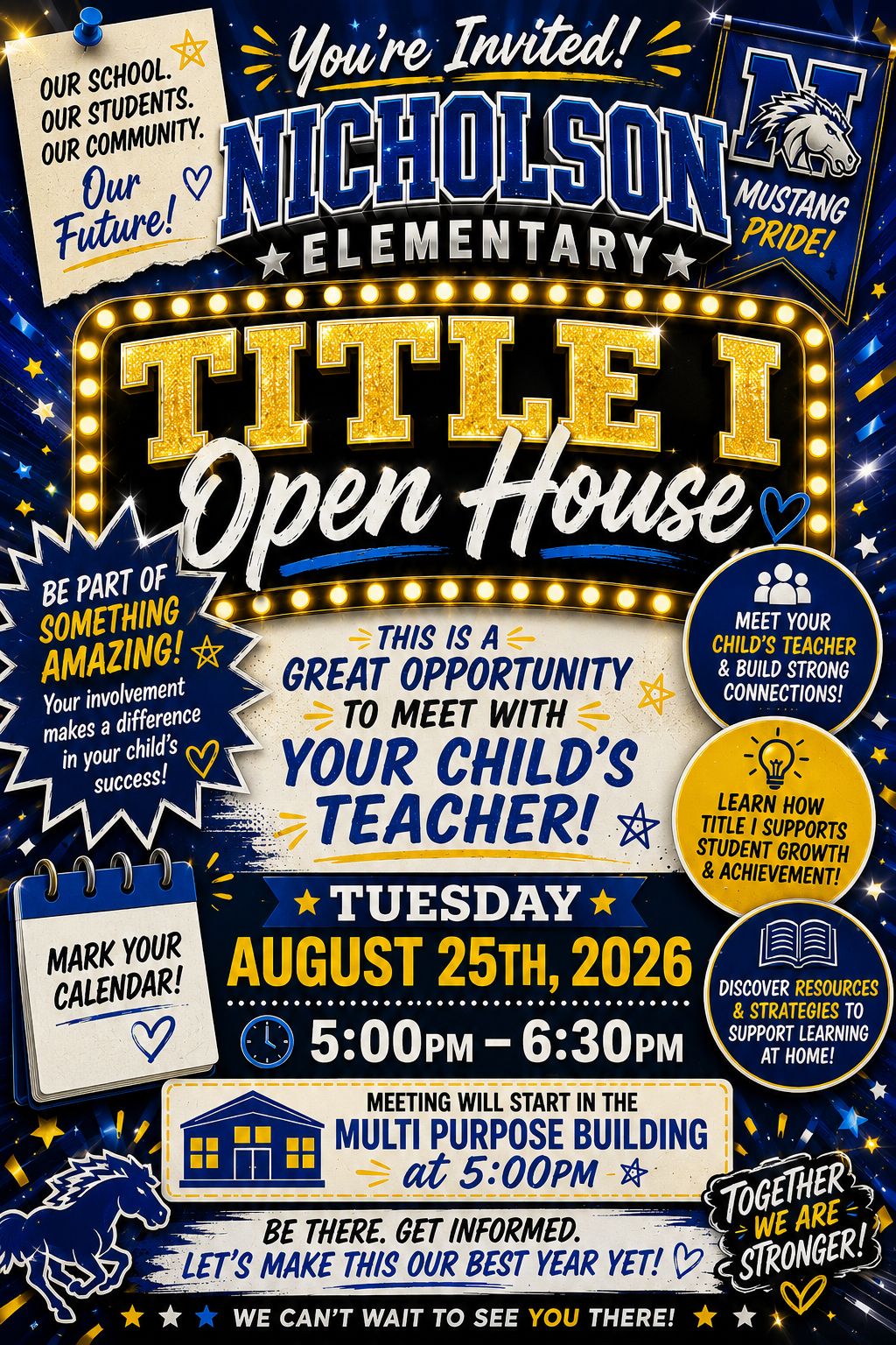 Title 1 Open House Tuesday August 25th 5:00pm-6:30pm