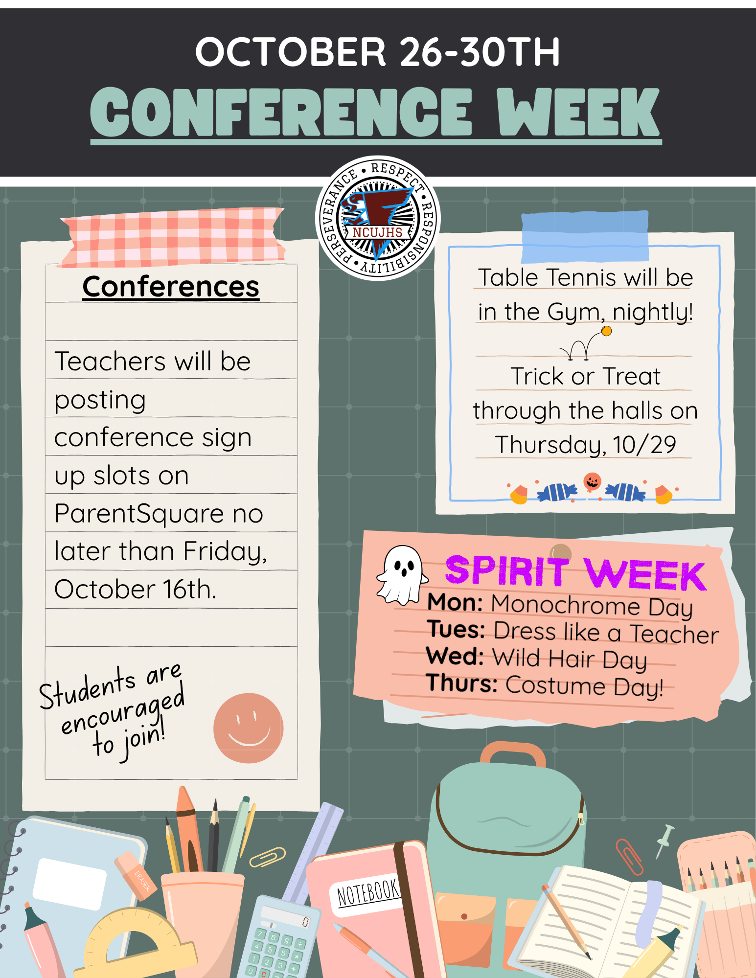 Conference Week at NCUJHS - October 26-30th