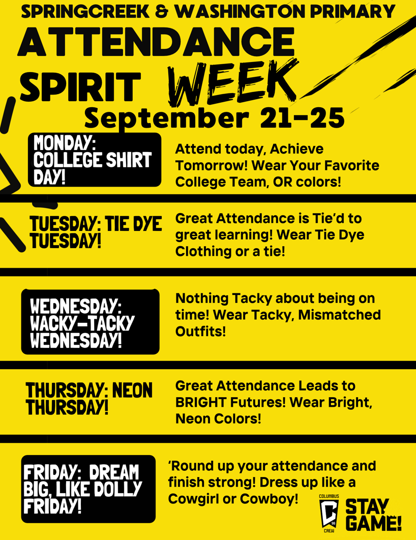 Attendance Awareness Month Spirit Week