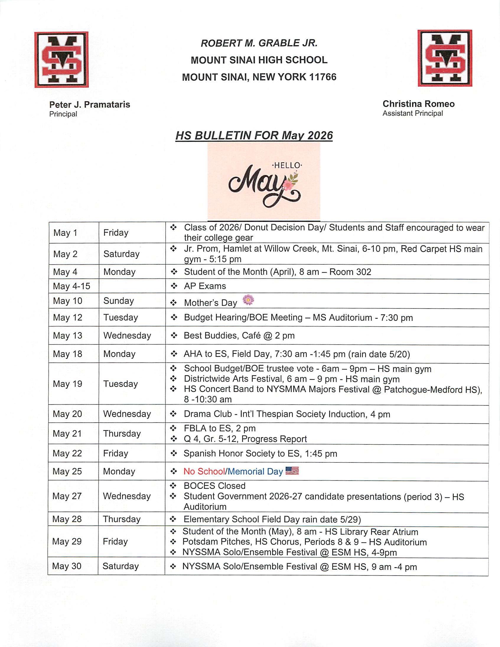 HS Bulletin May 2026