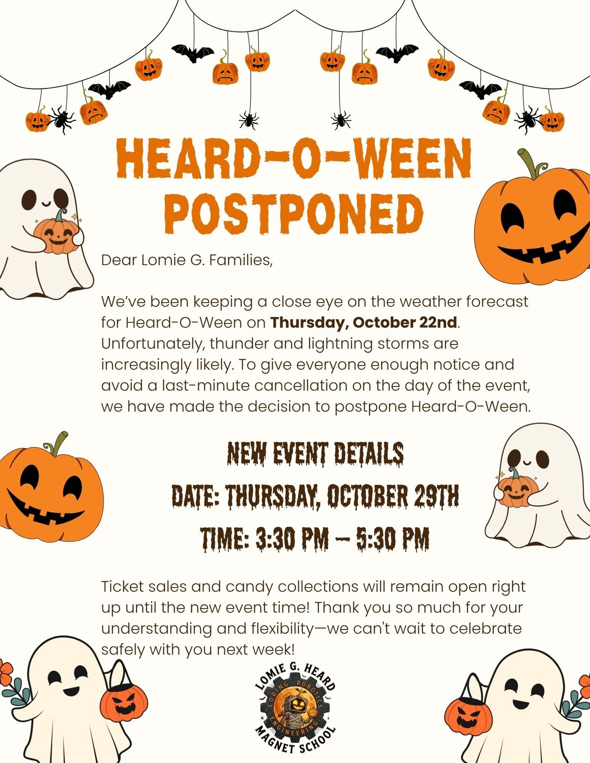 HEARD-O-WEEN POSTPONED/ HEARD-O-WEEN APLAZADO