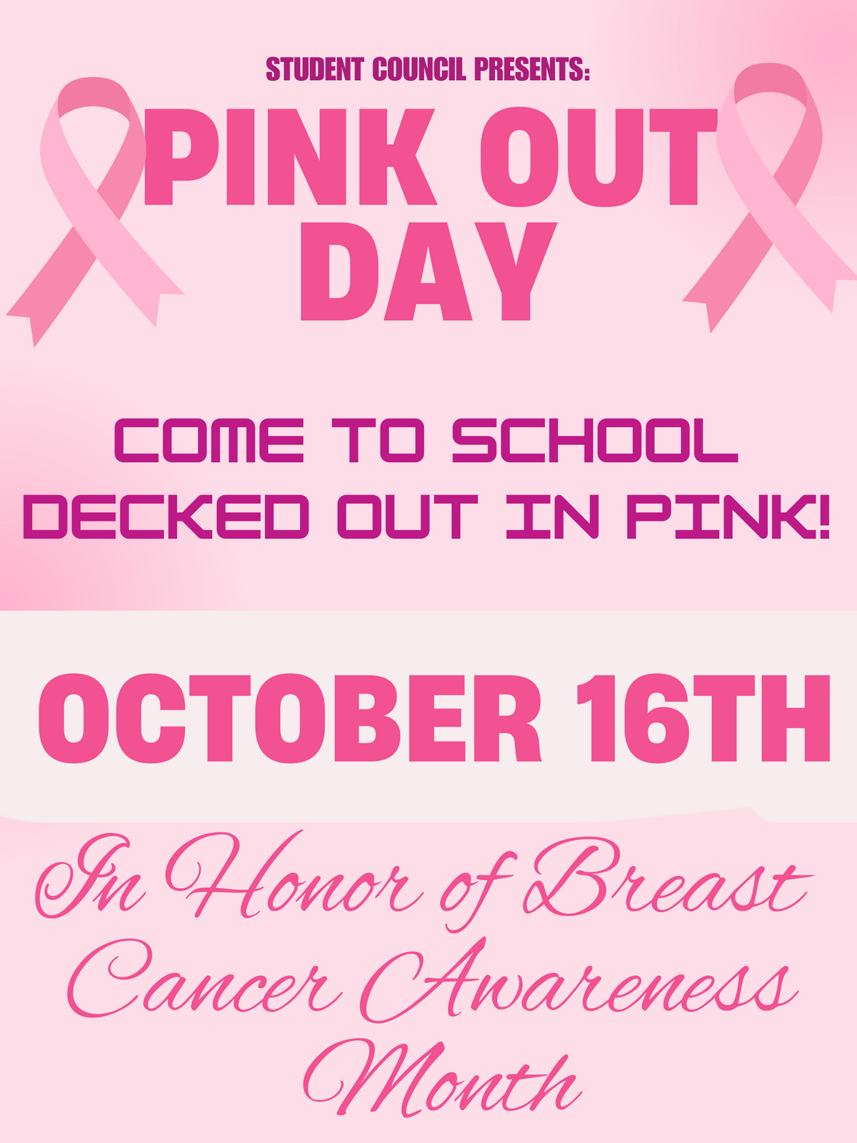 MS Student Council Presents: Pink Out Day