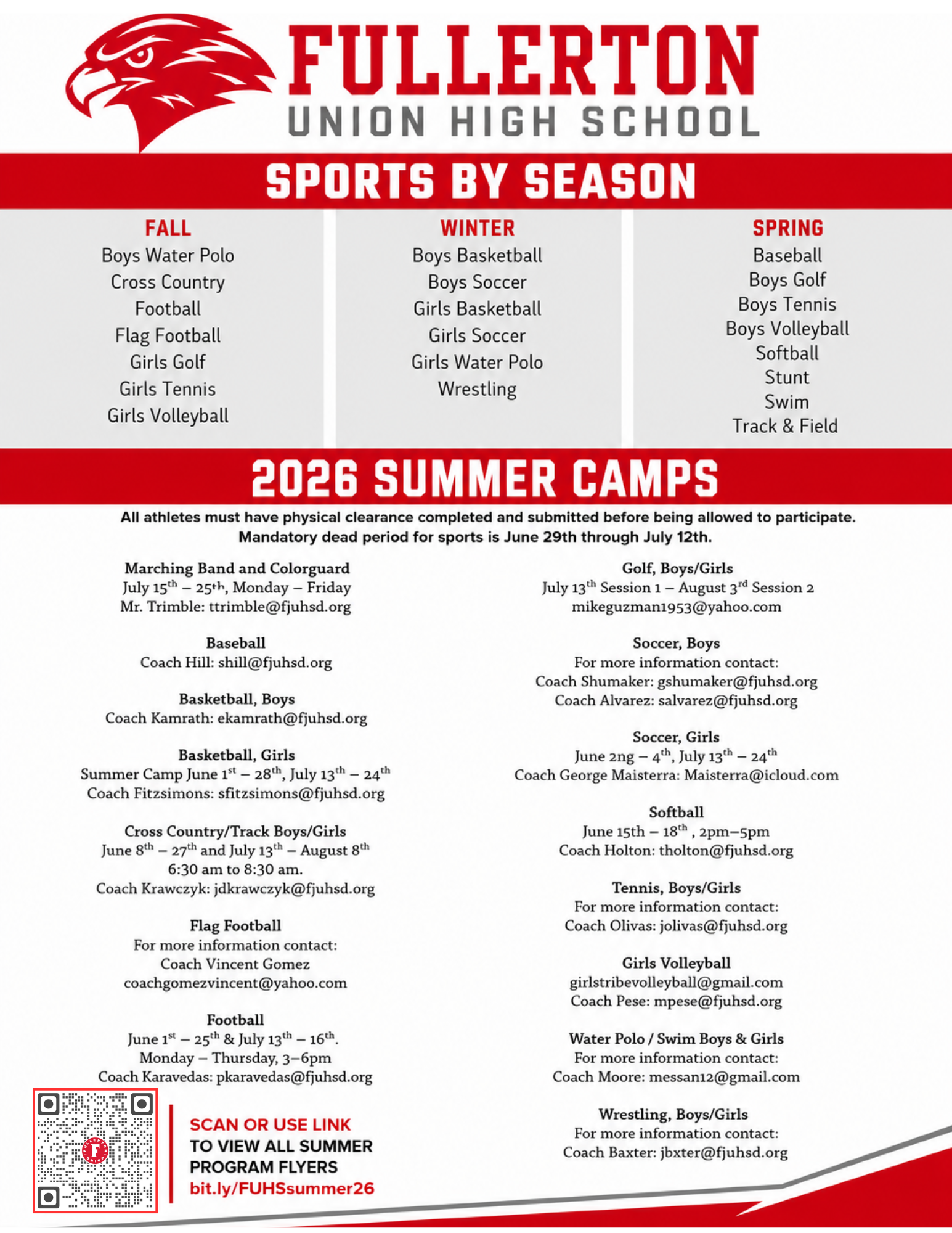 Fullerton Athletics Summer Camps