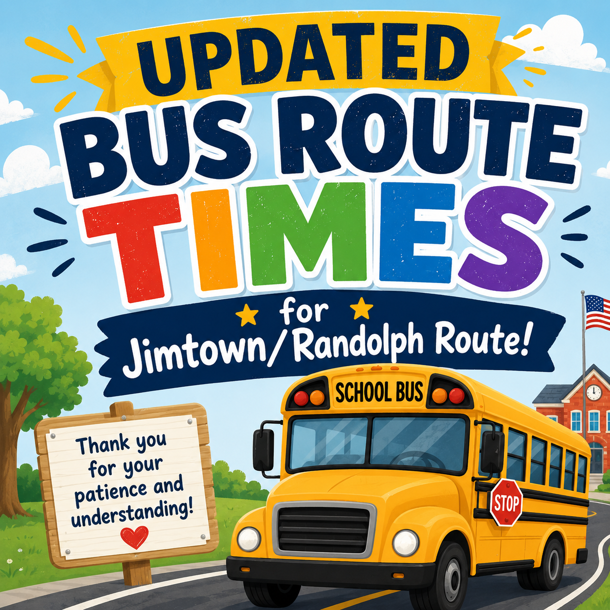 Jimtown/Randolph Updated Bus Route Times!! 
