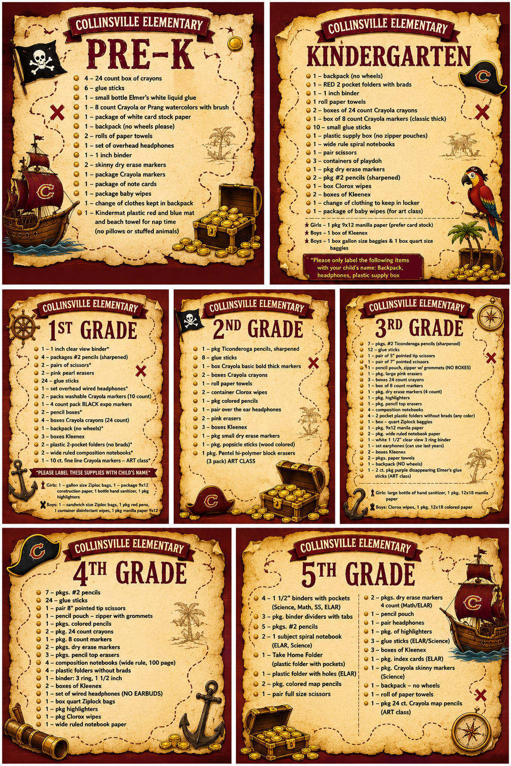 Elementary School Supply List