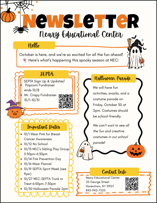 October Newsletter and Flyers