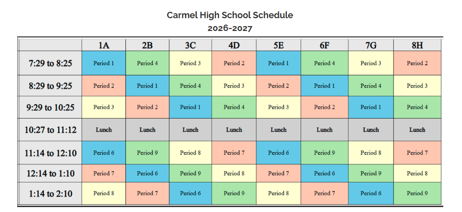 New Schedule in box form
