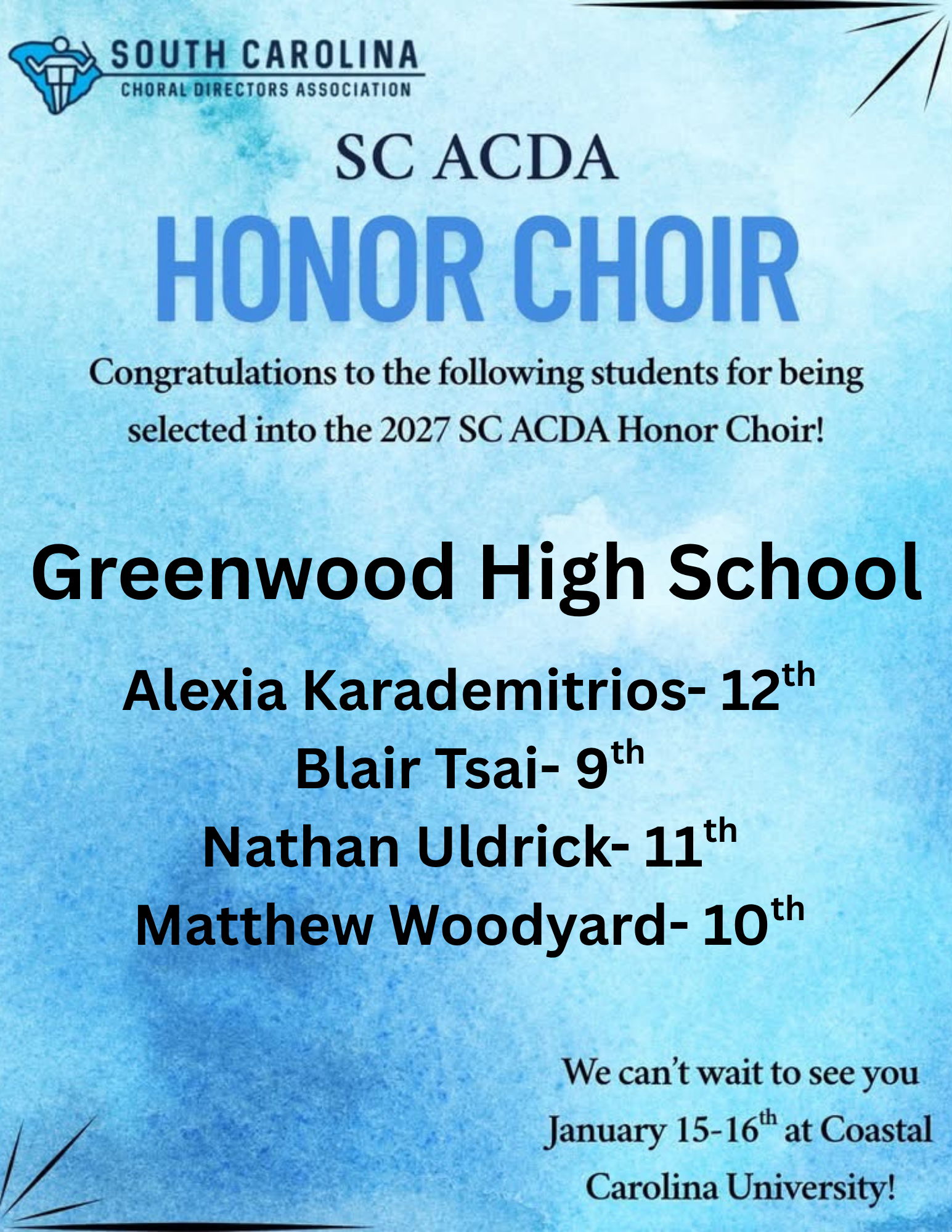 SC ACDA Honor Choir- Greenwood High School 