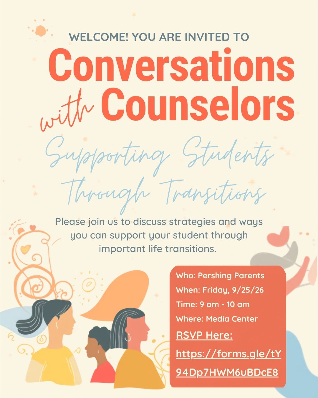 Conversations with Counselors! Friday, 9/25