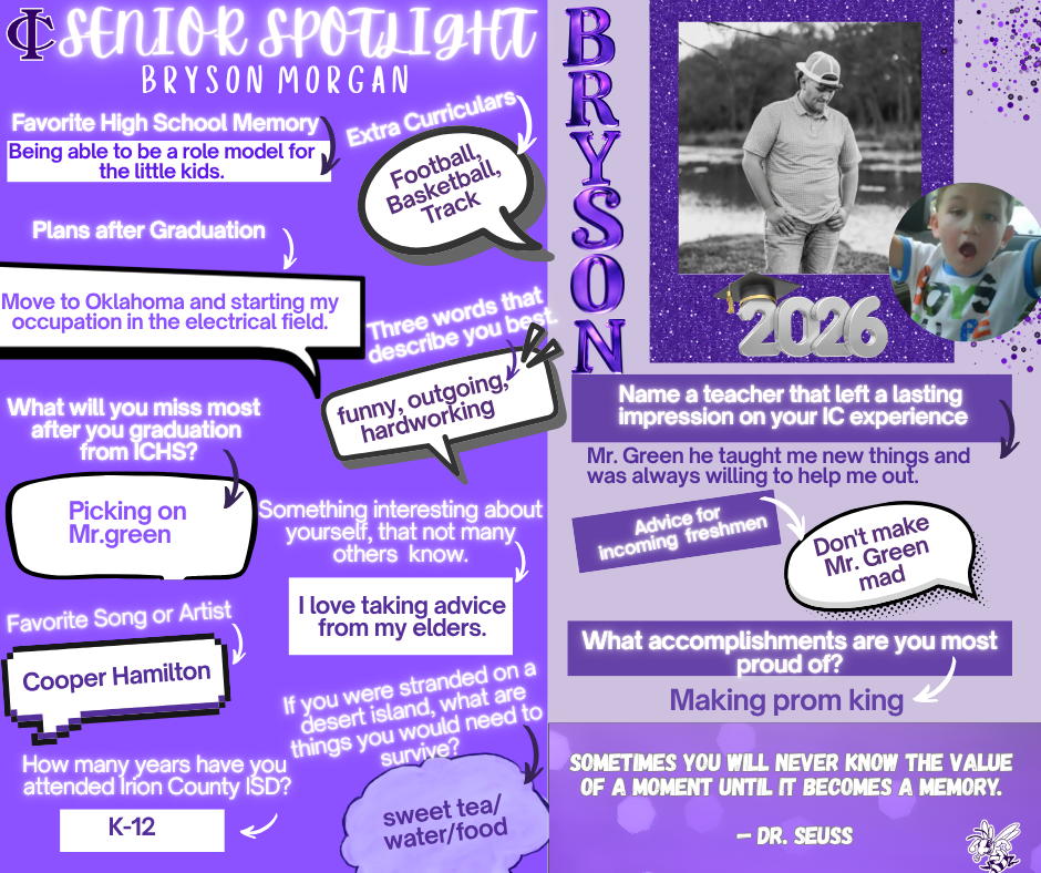 SENIOR SPOTLIGHT- BRYSON MORGAN