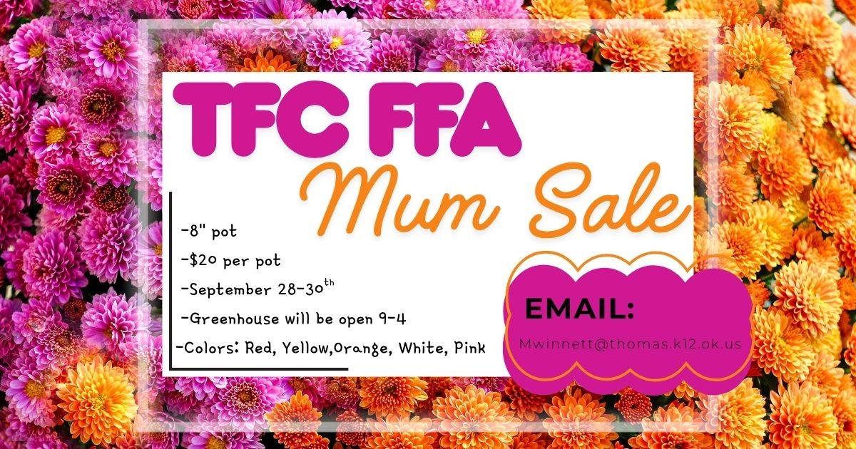 TFC FFA Mum Sale 09/28-09/30, Limited Quantities Available