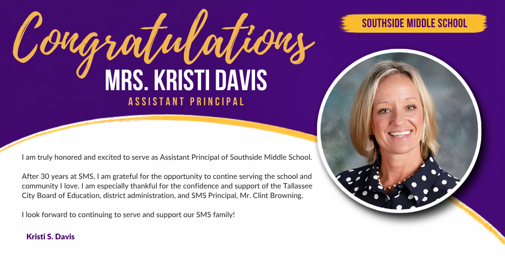 Tallassee City Schools names SMS Assistant Principal