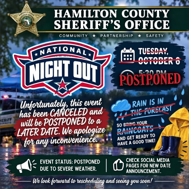 National Night Out Postponed⚠️ 