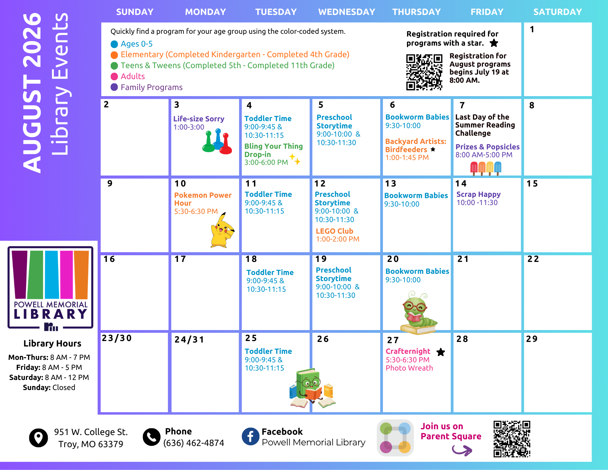 August Programs