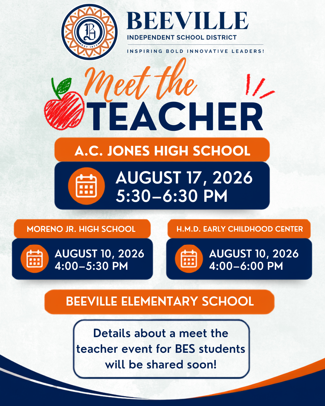 Meet the Teacher Events: Dates & Times for Beeville ISD Families