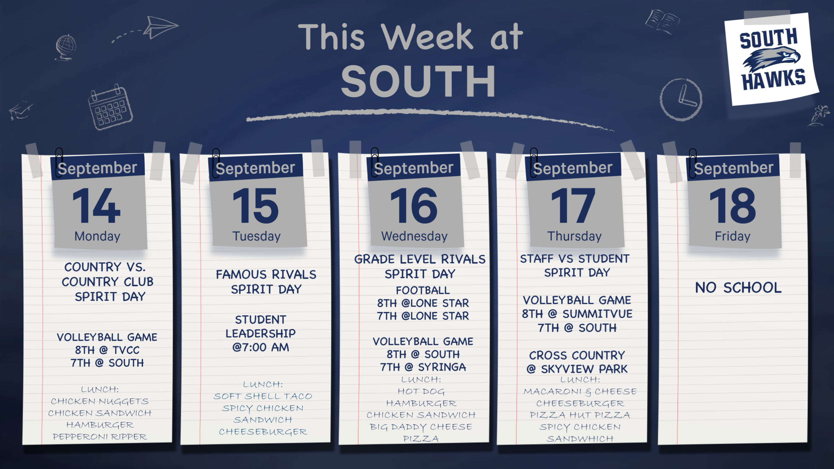 📣 This Week at South! 💙🤍