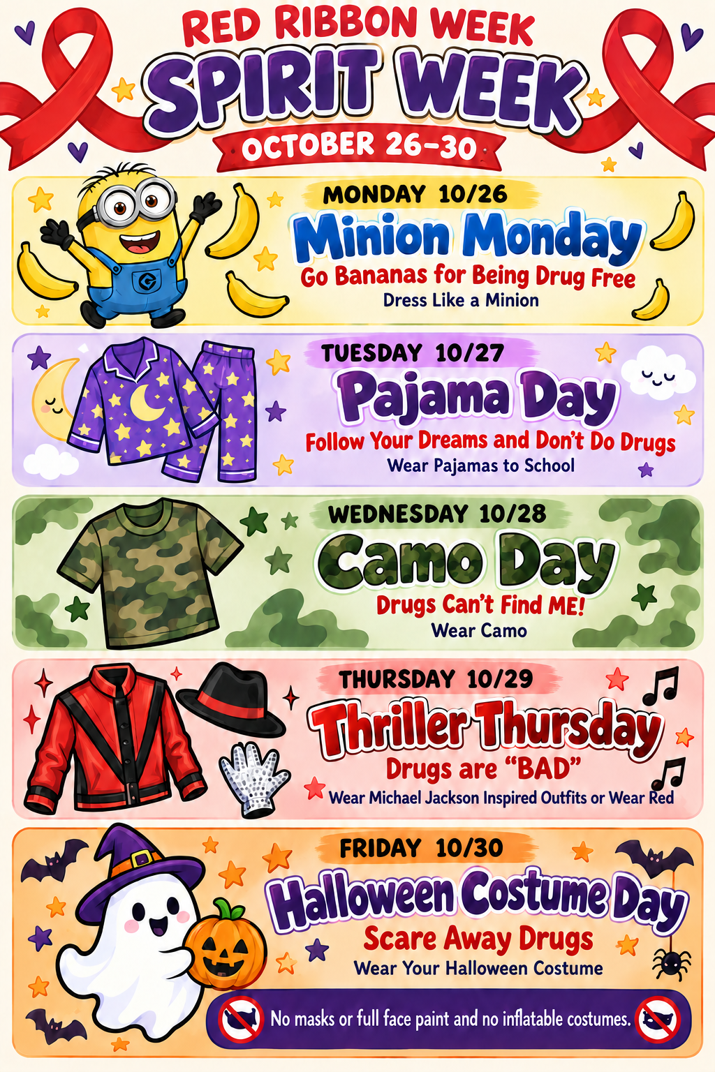 Red Ribbon Spirit Week- Next Week! 