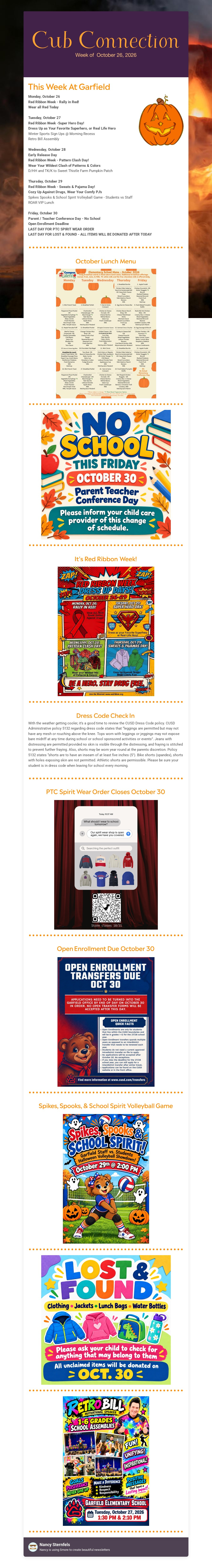 Cub Connection , Week of October 26