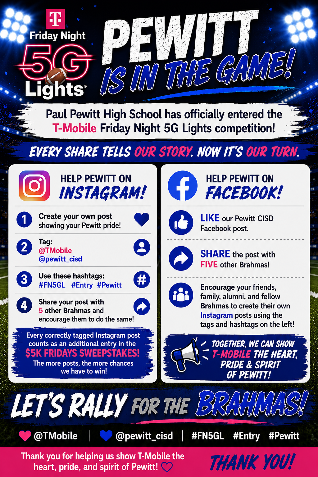 Friday Night Lights TMobile Contest - Instagram Earns Additional Entries!