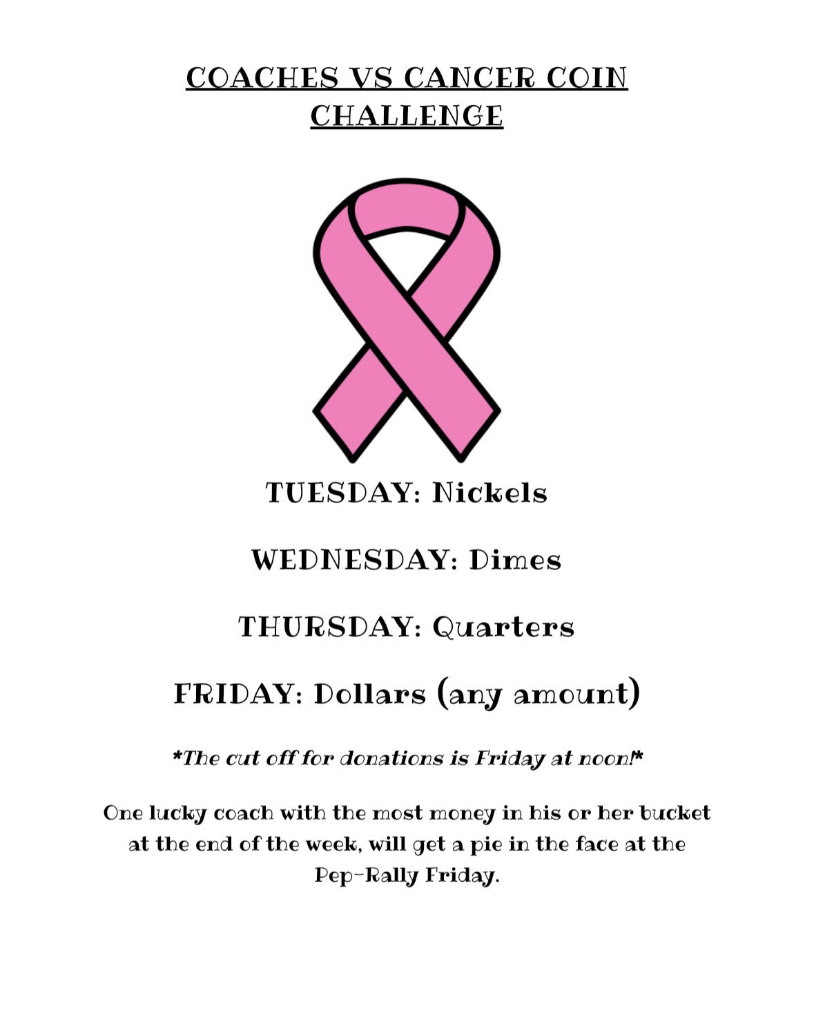 Coaches vs. Cancer Coin Challenge