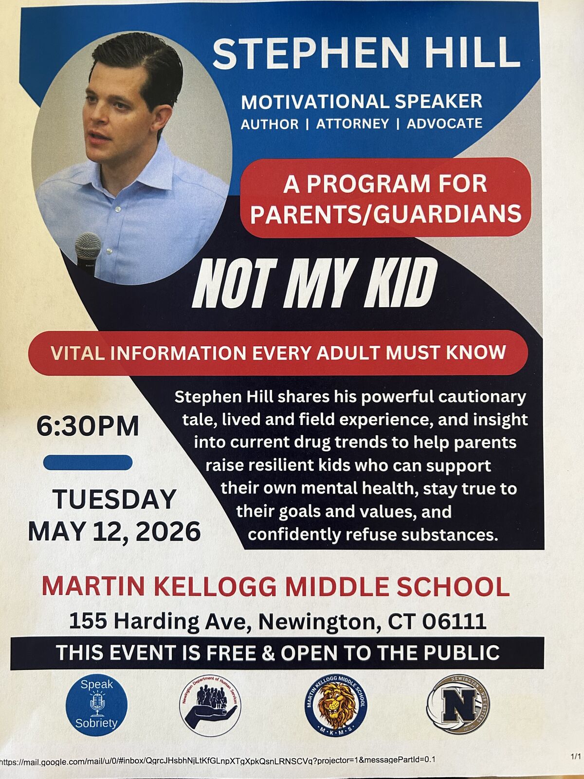 5/12/26 - "Not My Kid" Parent/Guardian Program
