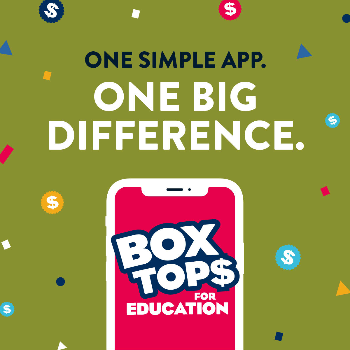 graphic showing Box Tops for Education Logo
