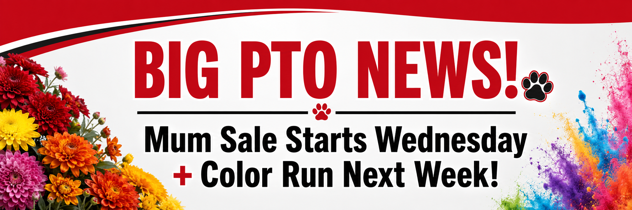 ESE PTO News: Mum Sale🌼 | Color Run 🏃‍♀️🎨 | ...and more!