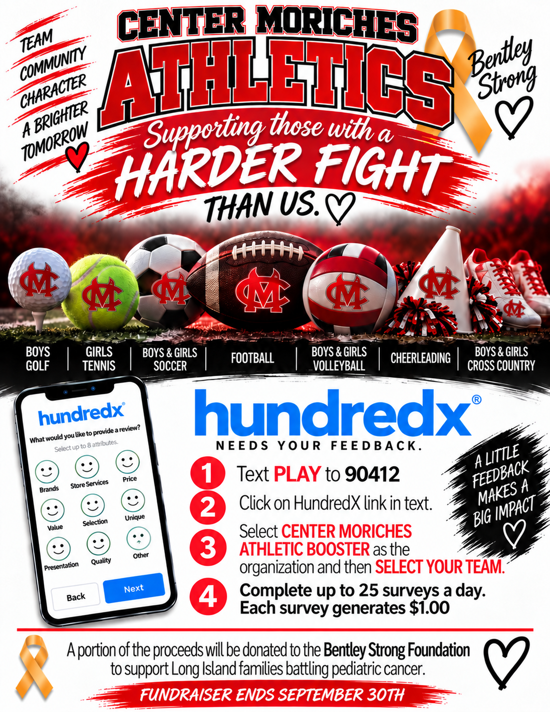 Center Moriches Athletics Fundraiser - Bentley Strong