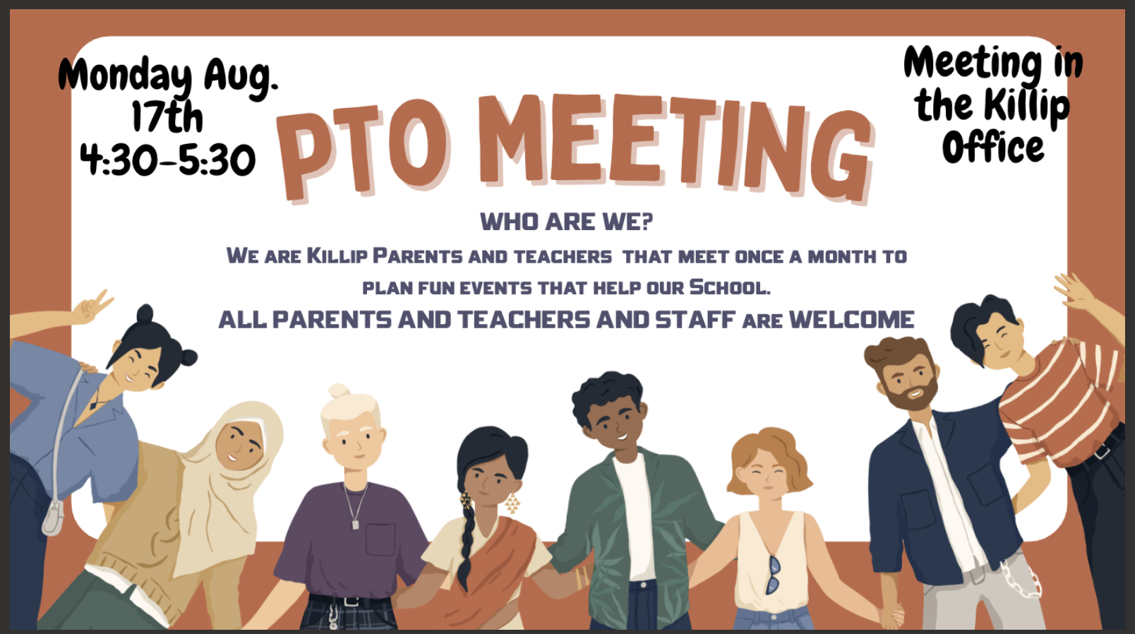 PTO Meeting, Monday, August 17th @ 4:40