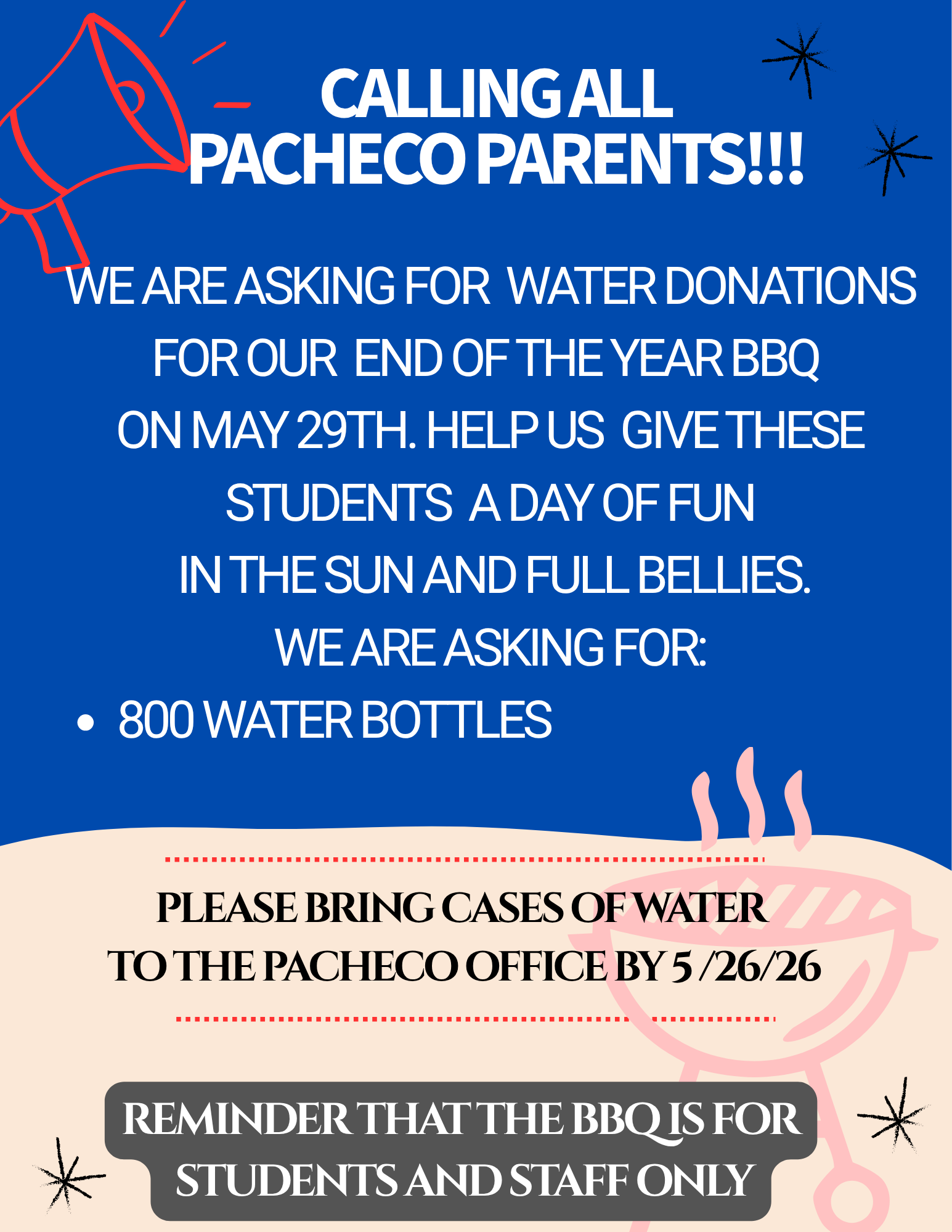 End of the Year BBQ Donations!!!