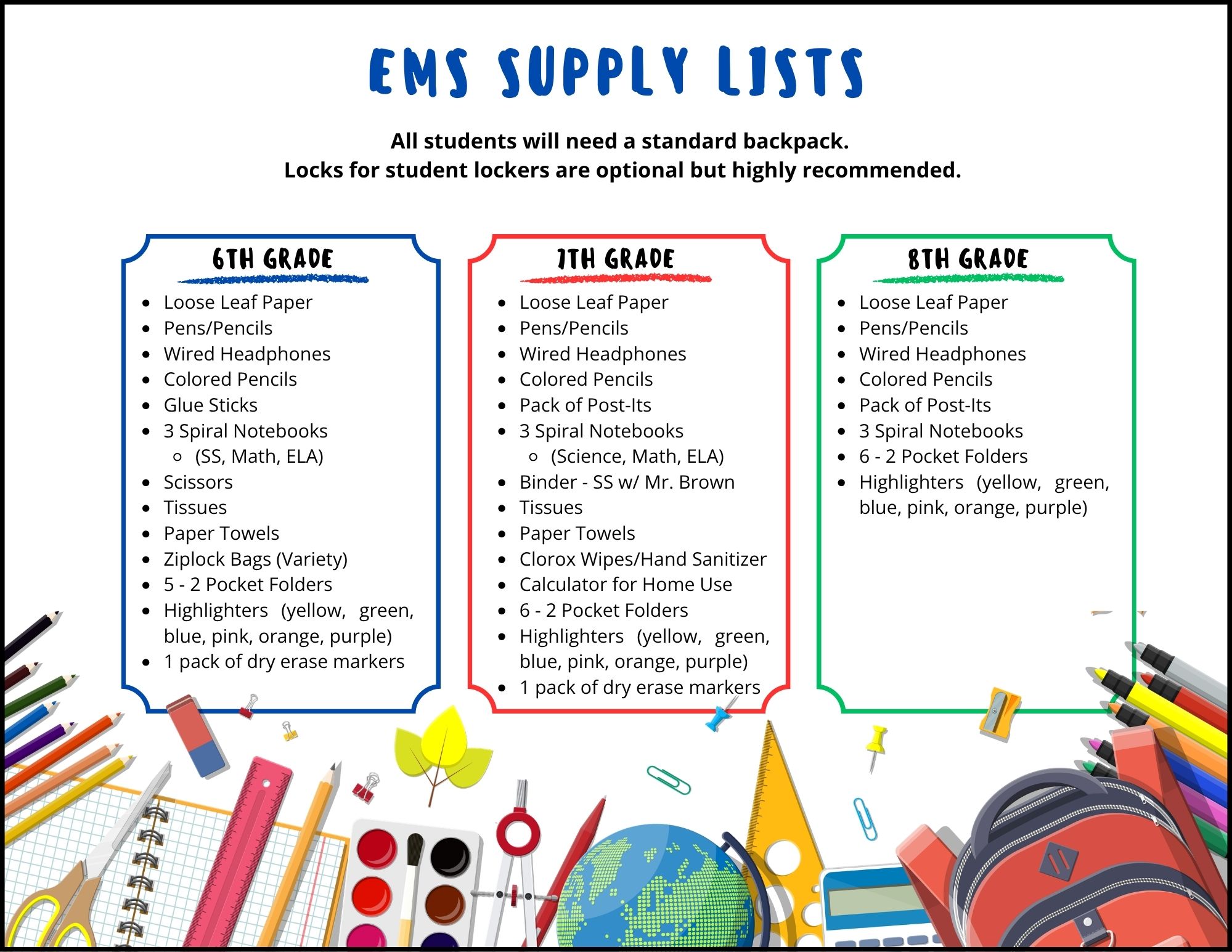 EMS Supply Lists