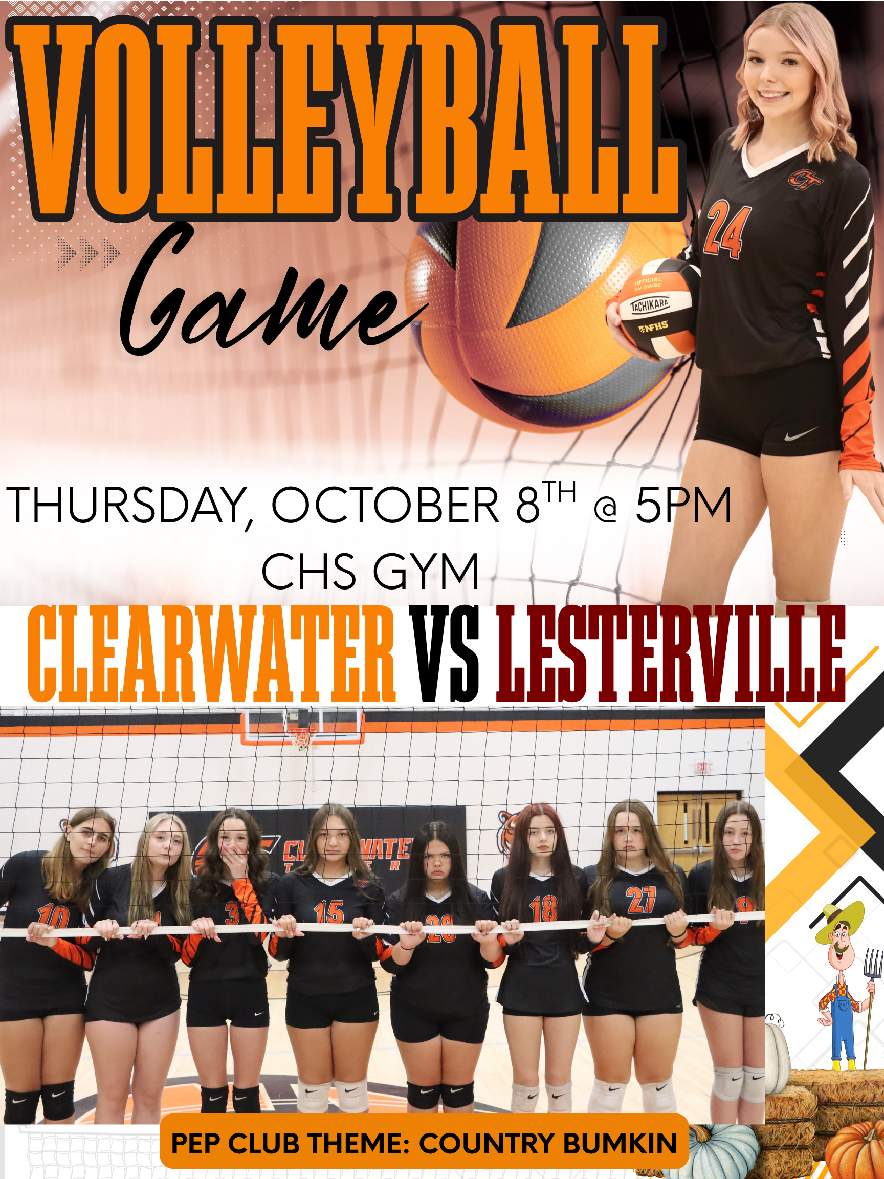 Volleyball and Baseball Games -Thurs. 10/8/26