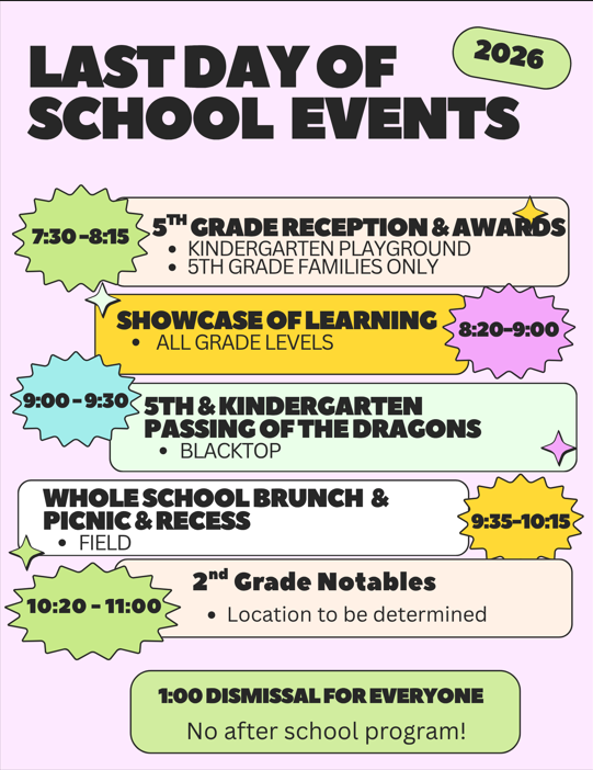 Last Day of School Schedule 