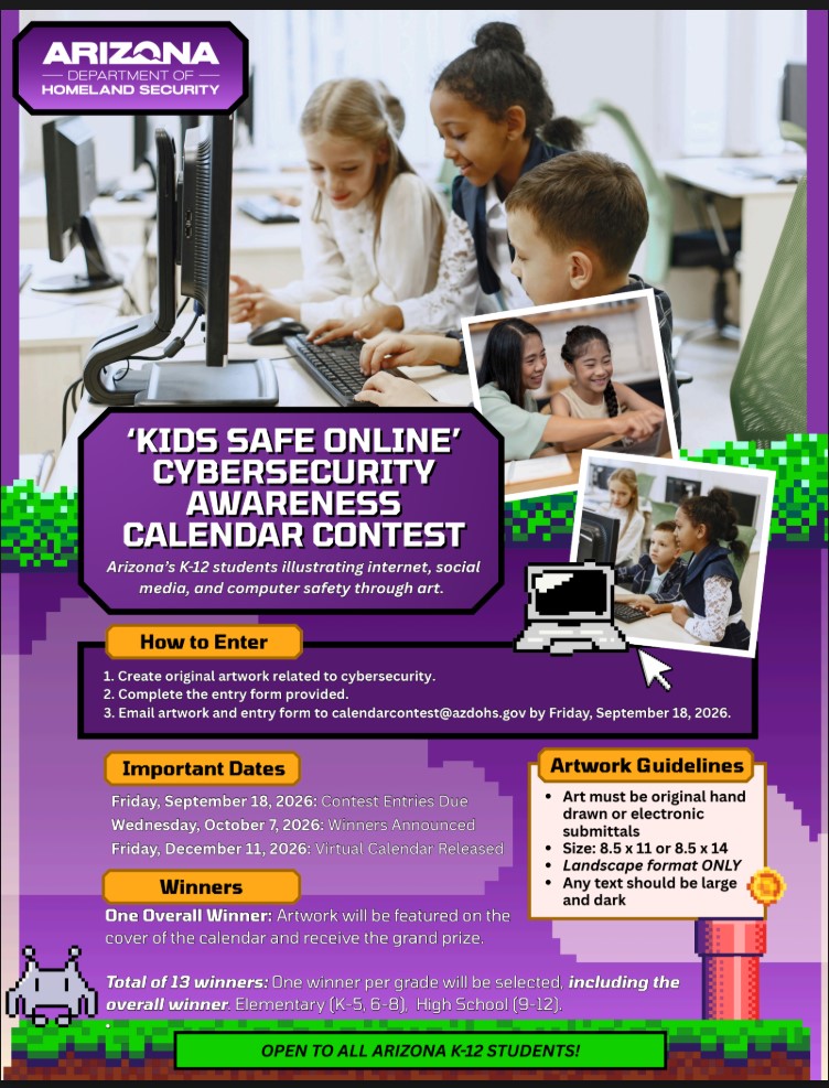 "Kids Safe Online Cybersecurity Awareness Calendar Contest