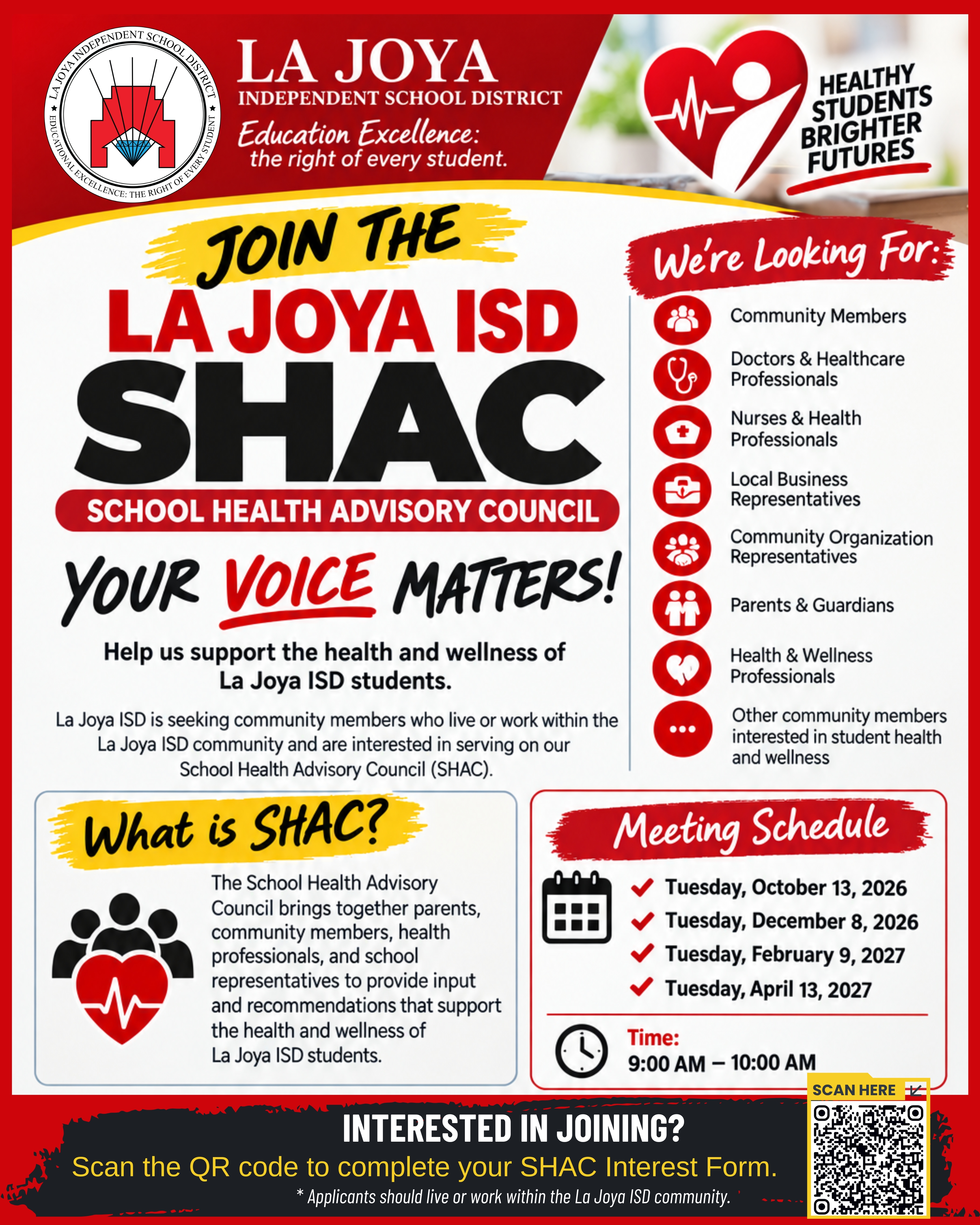 ❤️🩺 Your voice matters at La Joya ISD! | ❤️🩺 ¡Tu voz importa en La Joya ISD!