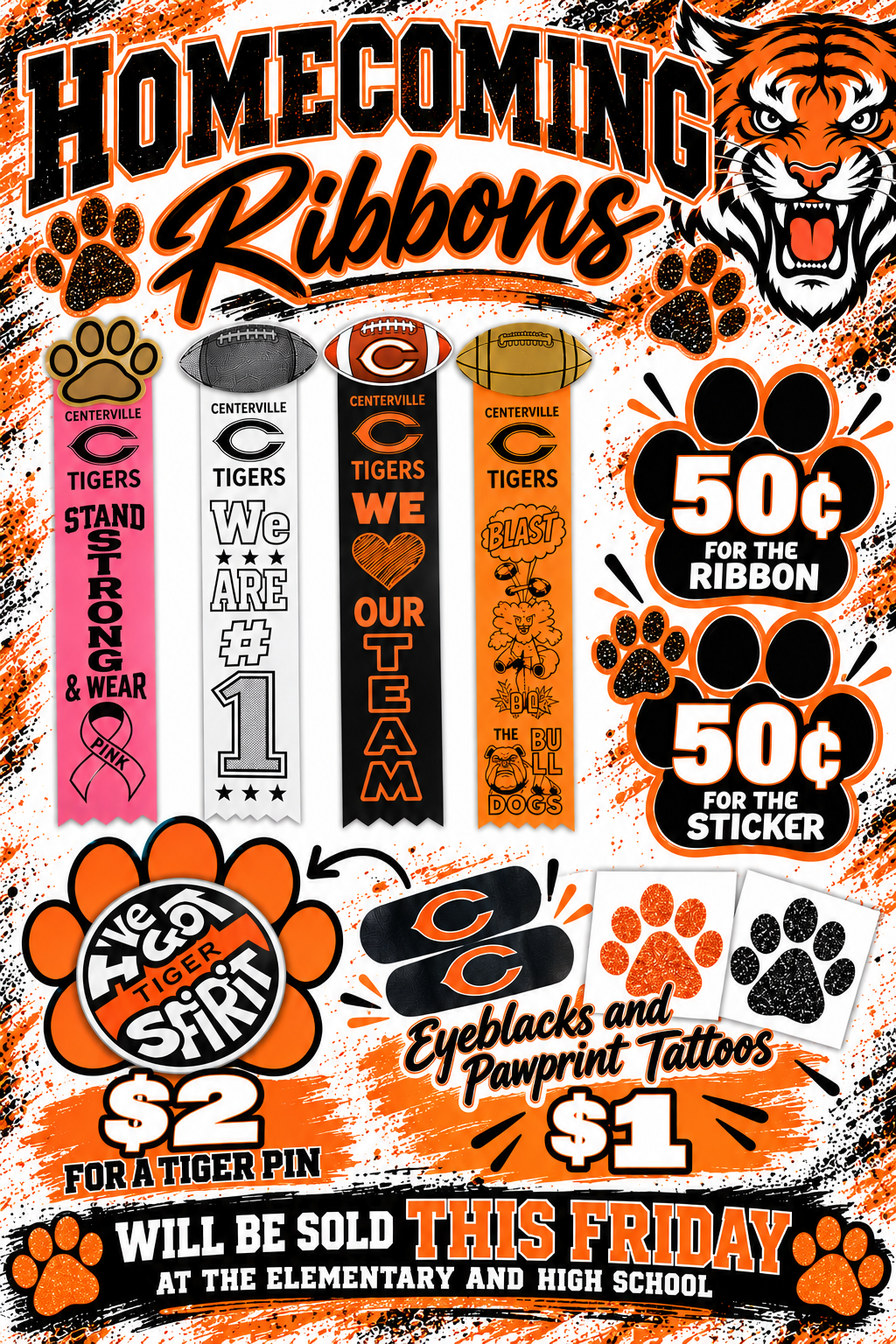 Homecoming Ribbons on Sale This Friday!