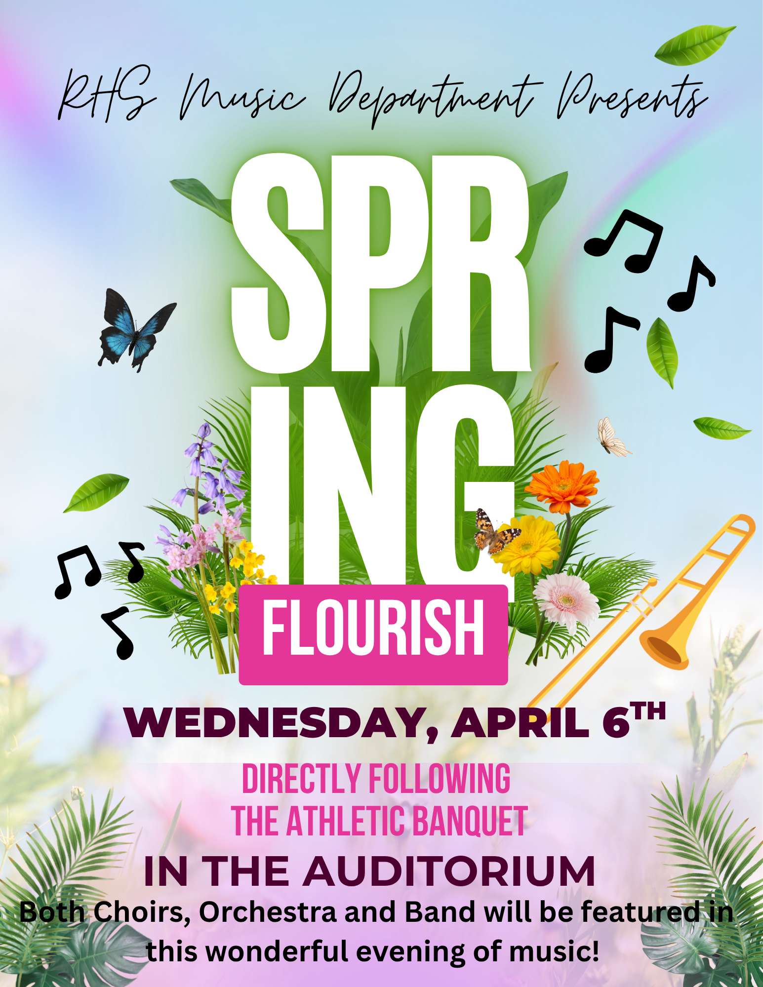 RHS Spring Music Concert Wednesday 5/6 following the Athletic Banquet