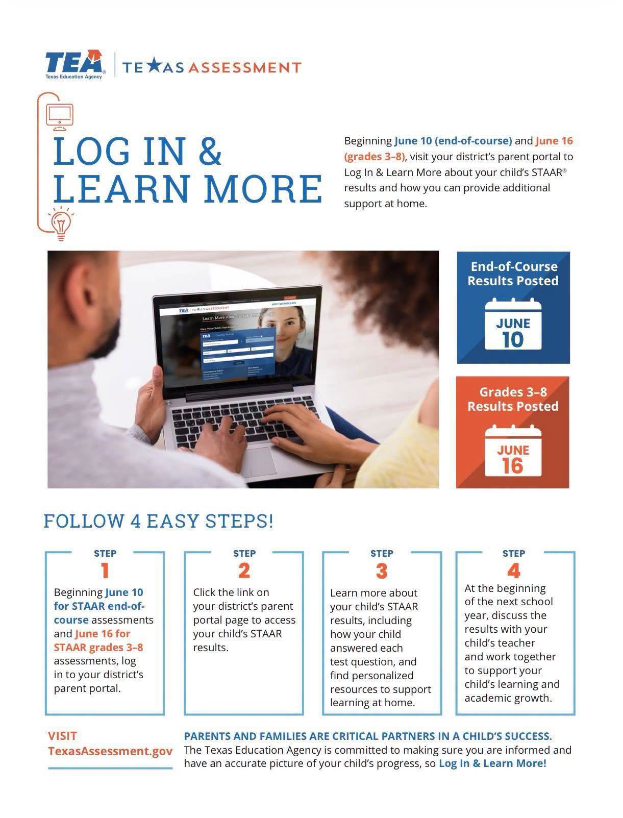Access Your Child's EOC/STAAR Scores