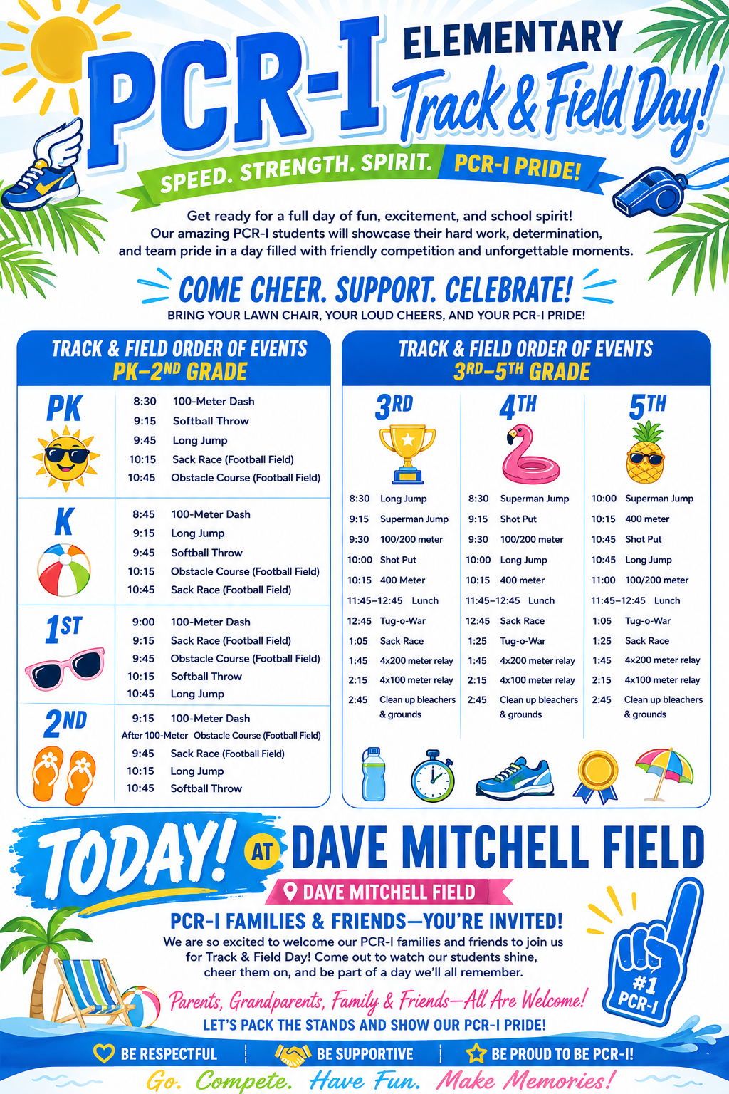 ☀️🏃‍♀️ PCR-I Elementary Track & Field Day is HERE! 🏃‍♂️☀️