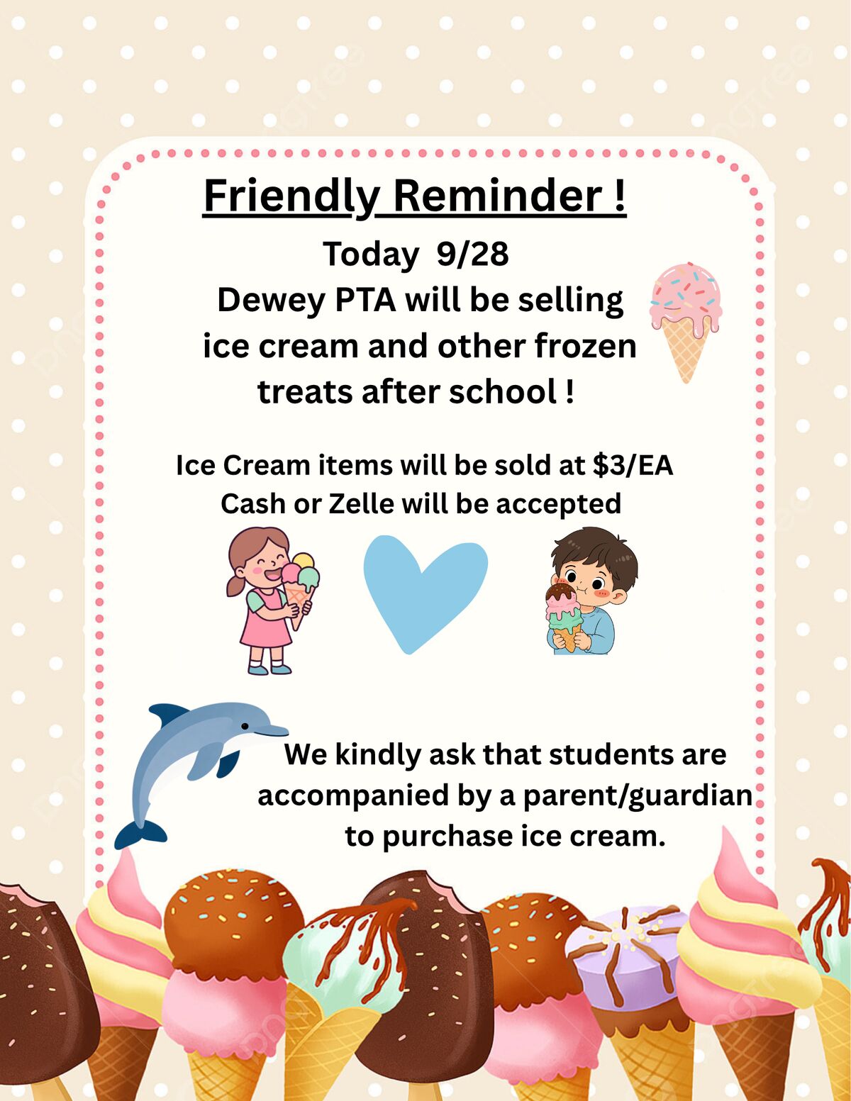 Ice Cream after school TODAY!