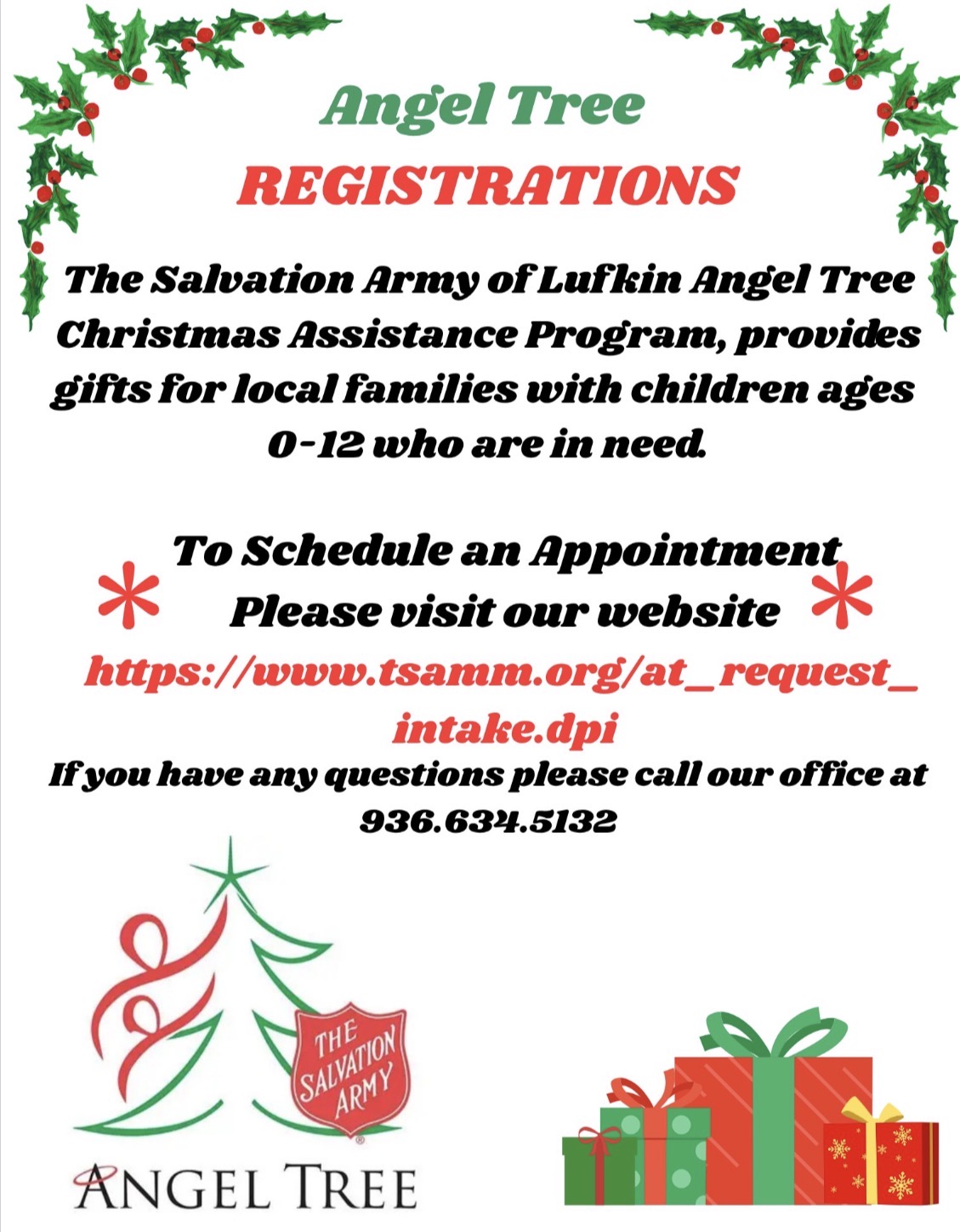 Lufkin Angel Tree Registration is open