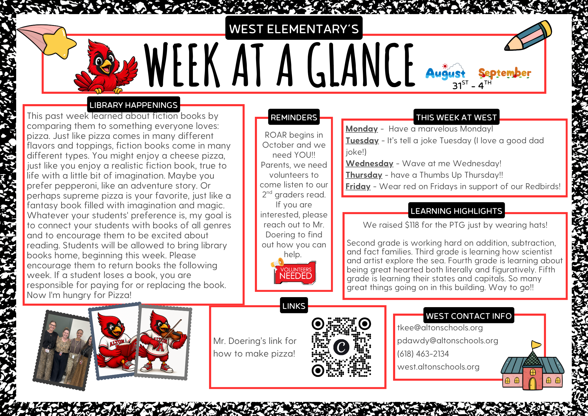 Week at a Glance - Aug. 31st edition