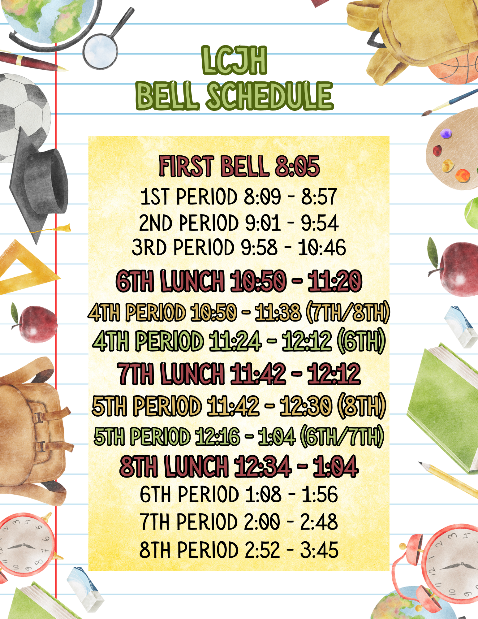 Bell Schedule
